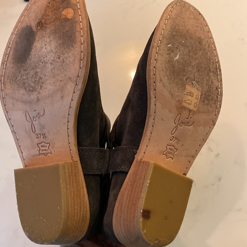JOIE Western Bootie Charcoal Suede Size 37.5 - Picture 4 of 5